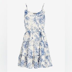 Express blue floral mini dress